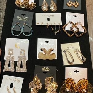 Maison Jules Leopard Print Teardrop Earrings 2 pairs for $8